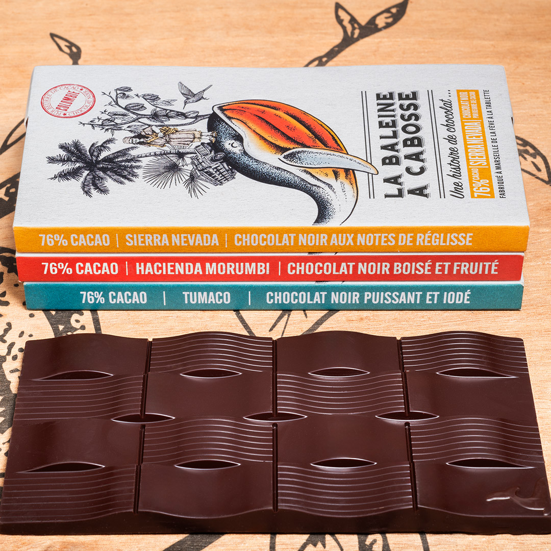 Pack 3 tablettes Colombie 2 Pack de 3 tablettes de chocolat noir de Colombie : Tumaco, Sierra Nevada, Hacienda Morumbi